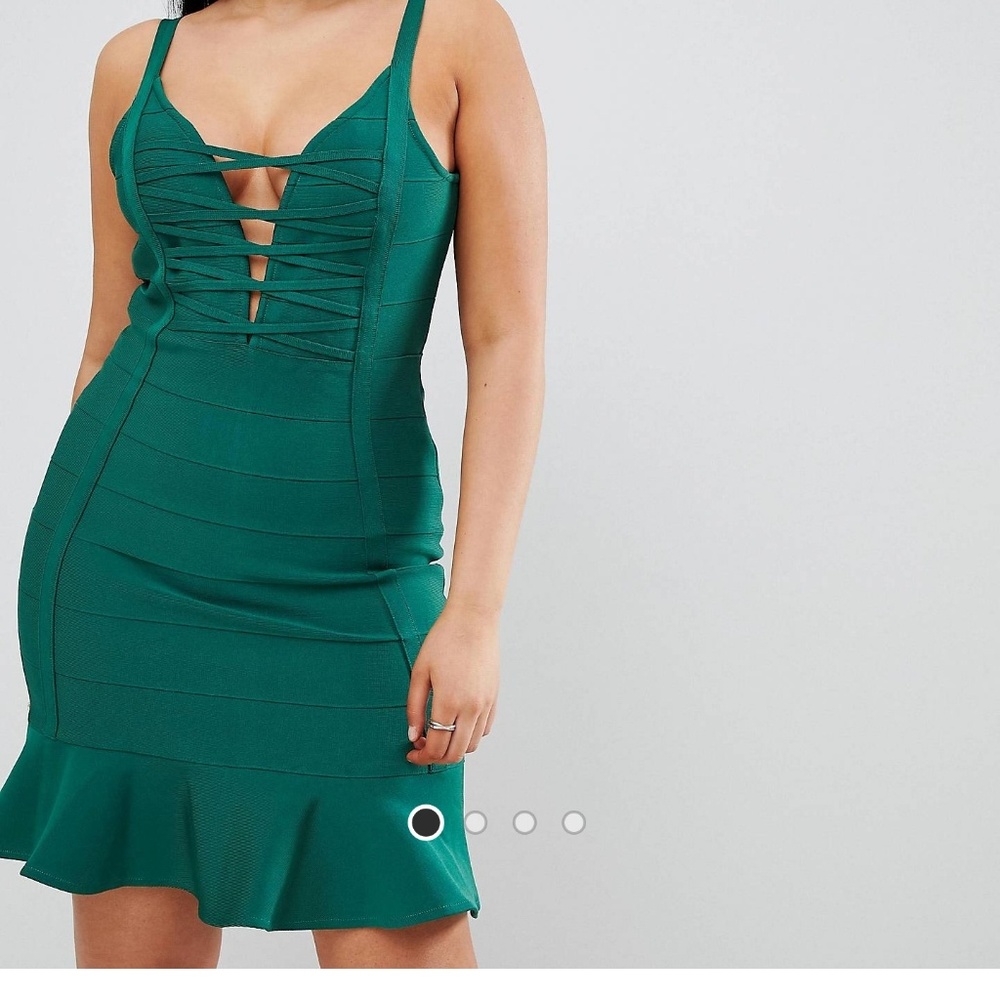 PrettyLittleThing Lattice Detail Bandage Dress